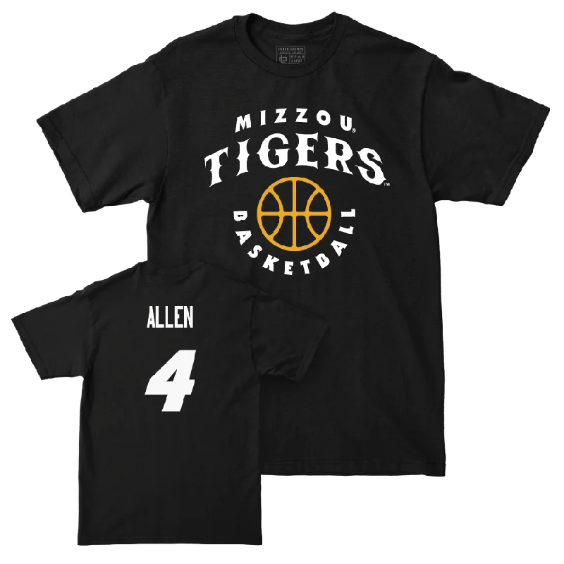 Men's basketball T-shirts warm-up -Men's Basketball Black Hardwood Tee  - Marcus Allen