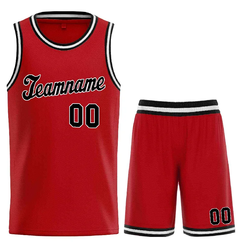 Basketball jerseys team-comfort -Custom Red Black-White Classic Sets Sports Uniform Basketball Jersey