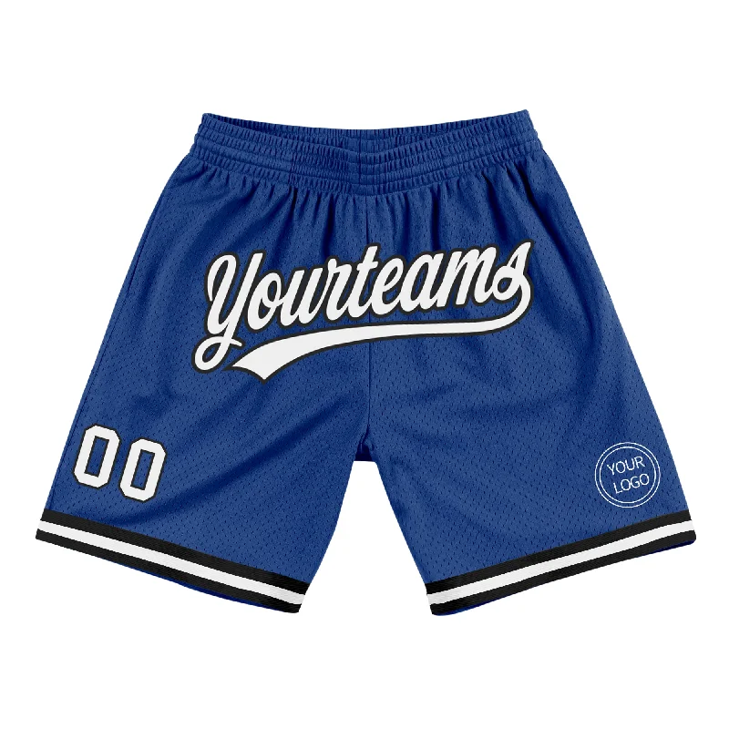 Men's basketball shorts light offer -Custom Royal White-Black Authentic Throwback Basketball Shorts