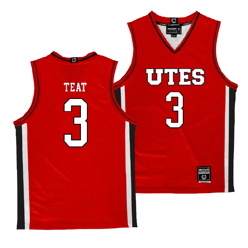 Basketball jerseys indoor -Utah Men's Basketball Red Jersey   - Jayden Teat