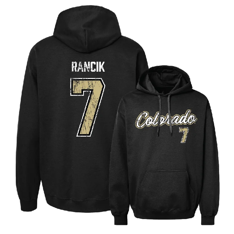 Men's basketball hoodie pro apparel -Men's Basketball Black Script Hoodie  - Sebastian Rancik