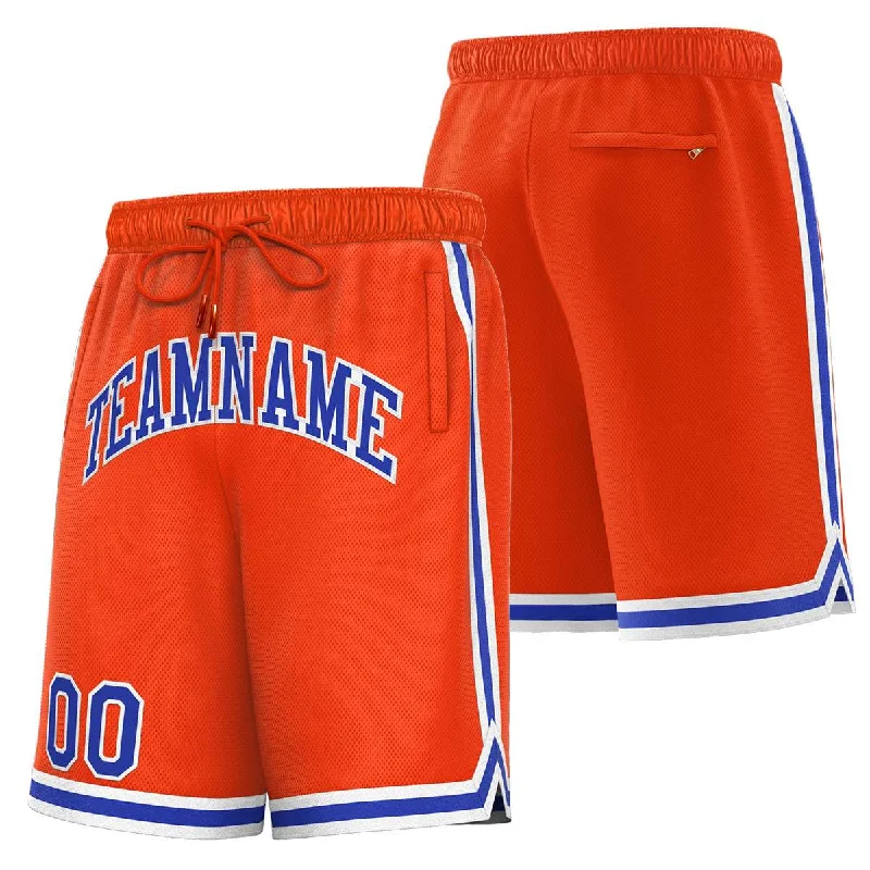 Men's basketball shorts team sale -Custom Orange Royal-White Sport Basketball Shorts