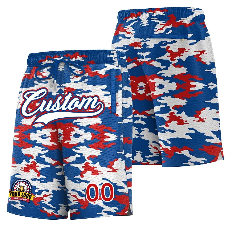 Basketball socks lightweight-game -Custom Royal White Royal Camo Basketball Shorts