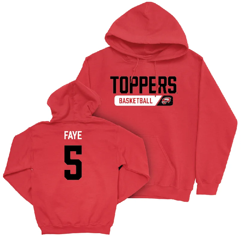 Men's basketball hoodie wide size range -WKU Men's Basketball Red Staple Hoodie - Babacar Faye | #5