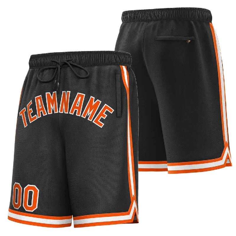 Men's basketball shorts fan favorite -Custom Black Orange-White Sport Basketball Shorts