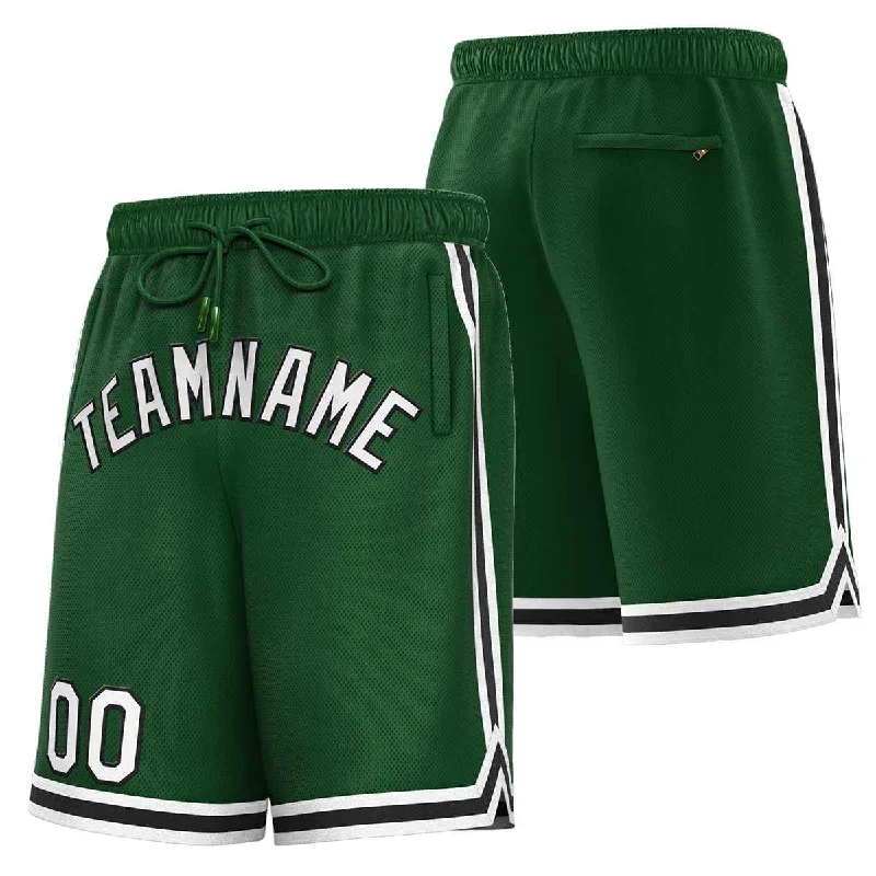 Men's basketball shorts padded liner -Custom Green White-Black Sport Basketball Shorts