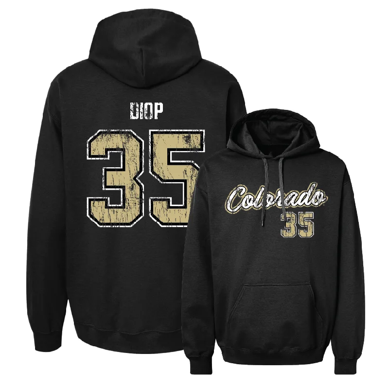 Men's basketball hoodie vented panels -Men's Basketball Black Script Hoodie - Assane Diop