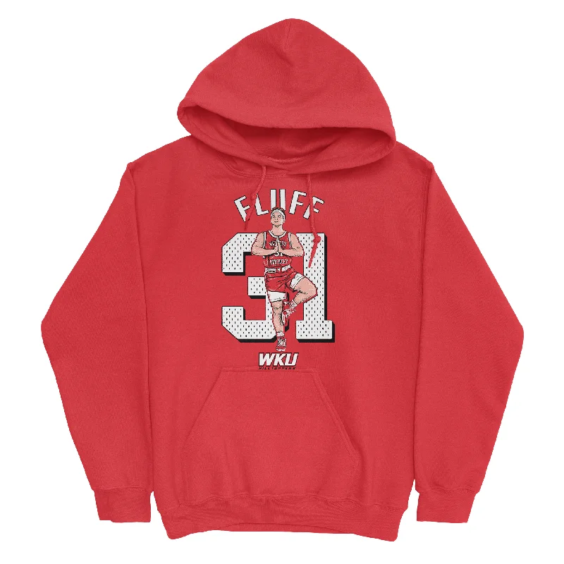 Men's basketball hoodie latest trends -EXCLUSIVE RELEASE: Fluff Number Red Hoodie