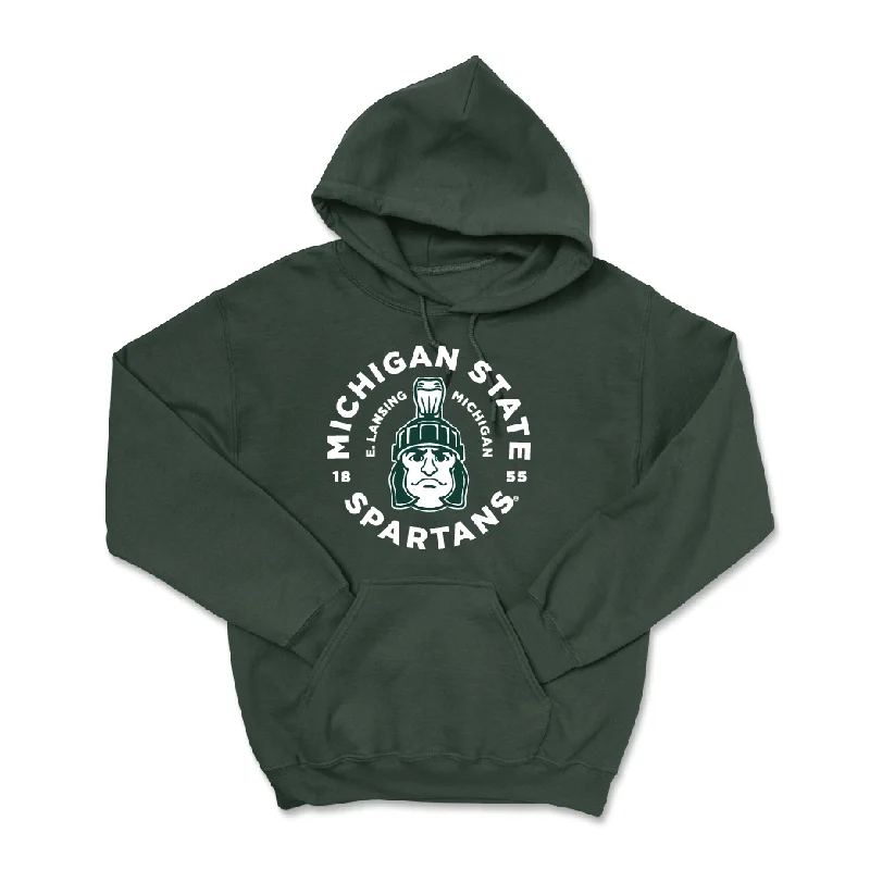 Men's basketball hoodie vivid prints -Green Men's Basketball East Lansing Hoodie - Carson Cooper