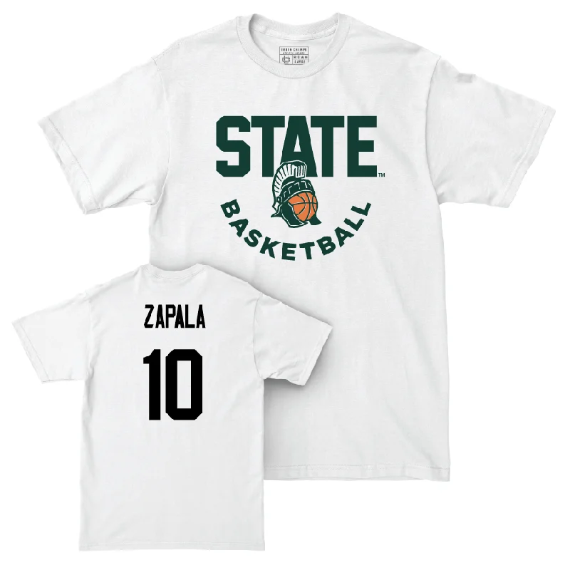 Men's basketball T-shirts vintage-season -Men's Basketball White Helmet Comfort Colors Tee   - Szymon Zapala