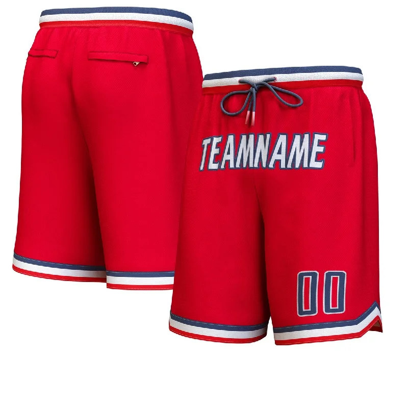 Basketball socks supportive -Custom Red White-Navy Personalized Basketball Shorts