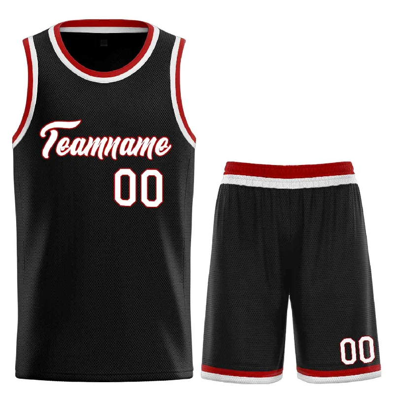 Basketball jerseys custom -Custom Black White-Red Heal Sports Uniform Classic Sets Basketball Jersey