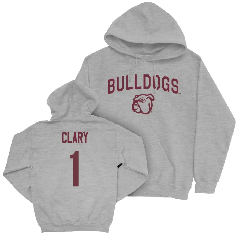 Men's basketball hoodie extra large fit -Sport Grey Men's Basketball Bulldogs Hoodie  - Kanye Clary