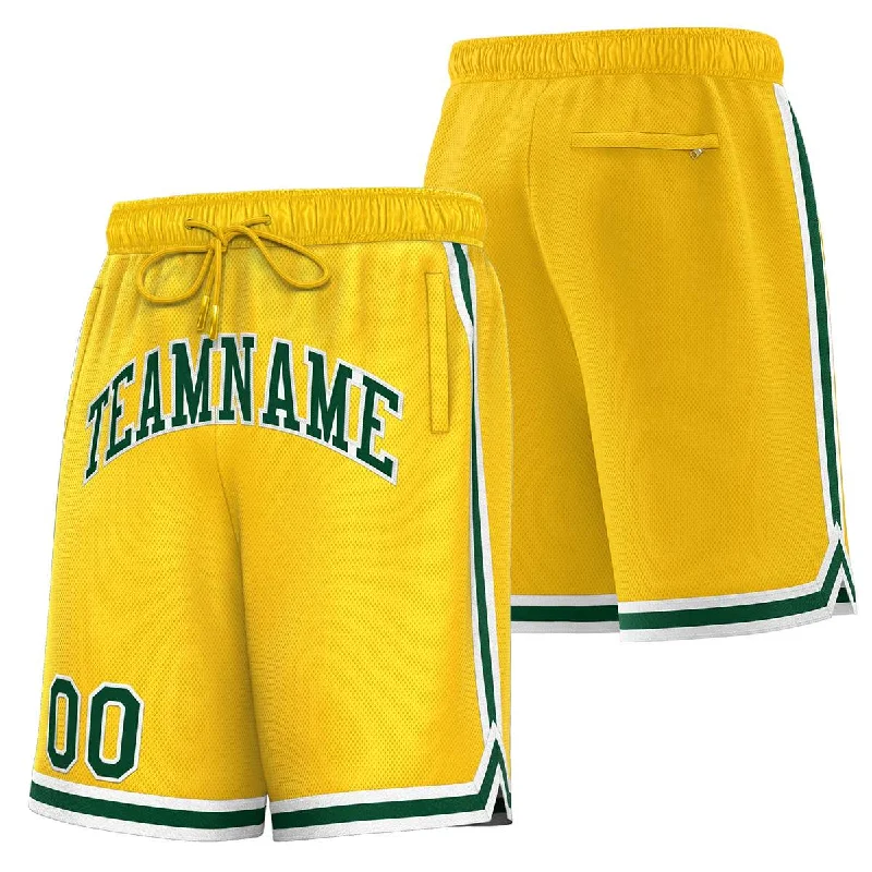 Men's basketball shorts lightweight special -Custom Yellow Green-White Sport Basketball Shorts