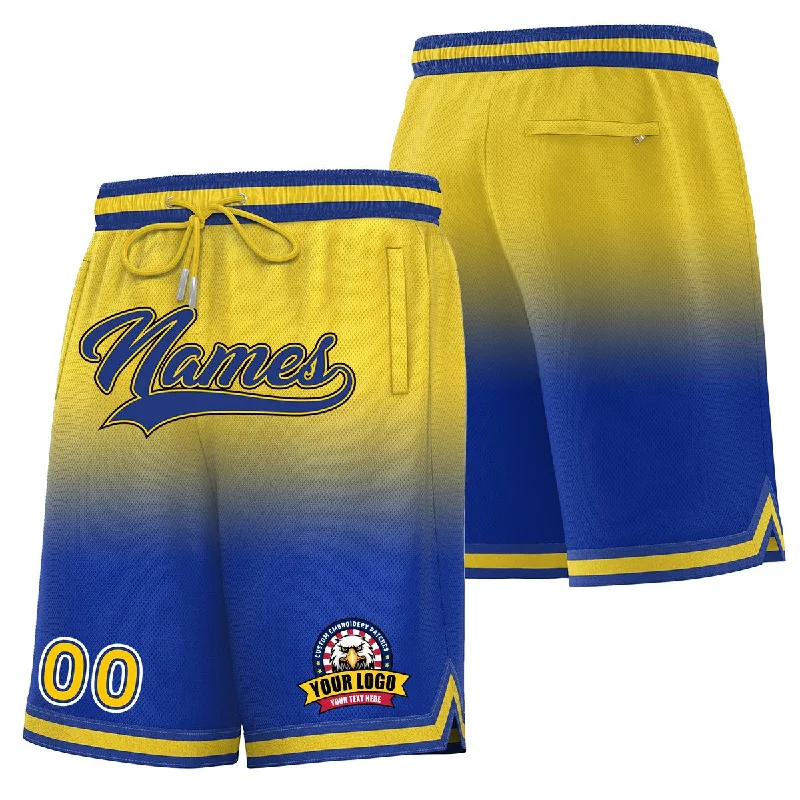 Basketball socks athletic -Custom Yellow Royal Personalized Gradient Fashion Basketball Shorts