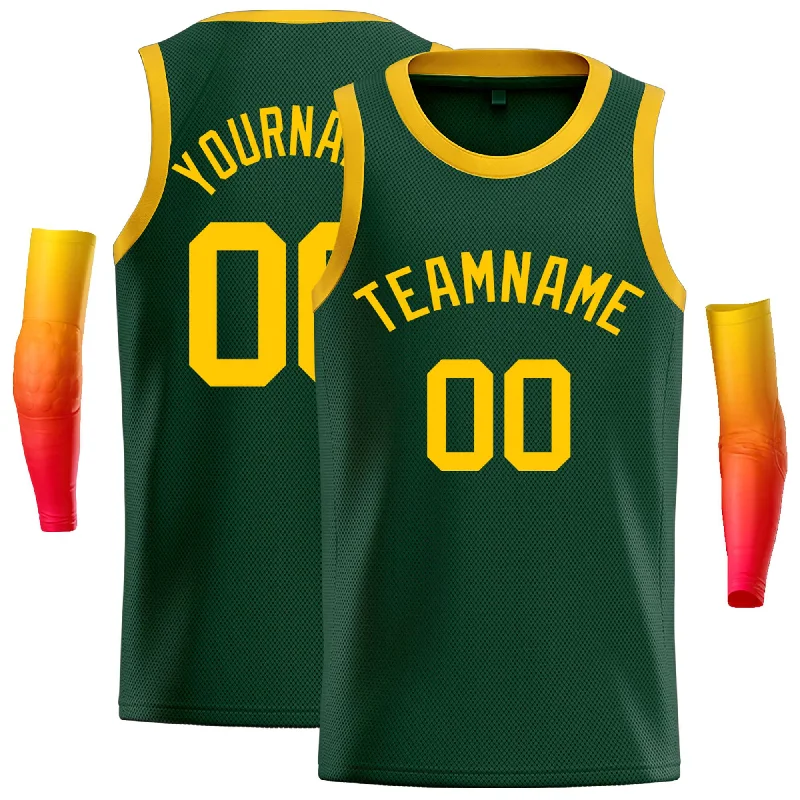 Basketball jerseys durable-performance -Custom Green Yellow Classic Tops Casual Basketball Jersey