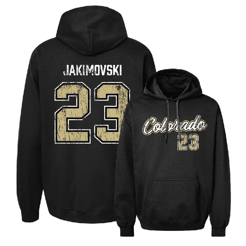 Men's basketball hoodie custom ensemble -Men's Basketball Black Script Hoodie  - Andrej Jakimovski