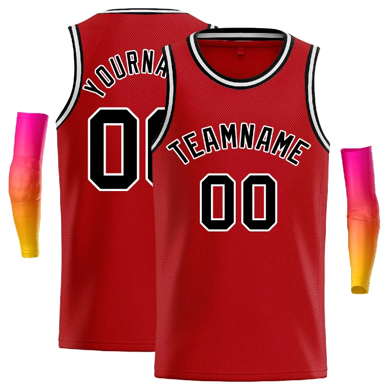 Basketball jerseys lightweight-mesh -Custom Red Black-White Classic Tops Casual Basketball Jersey