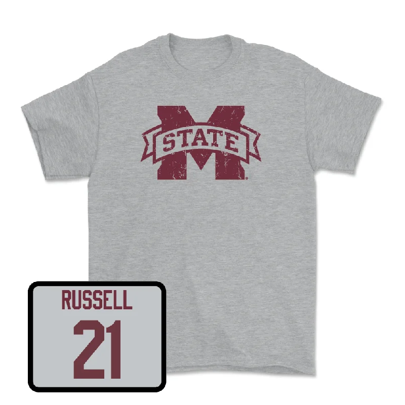 Men's basketball T-shirts player-name -Sport Grey Men's Basketball Classic Tee  - MJ Russell