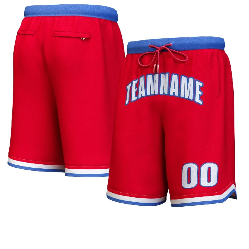 Men's basketball shorts performance outfit -Custom Red White-Royal Personalized Basketball Shorts