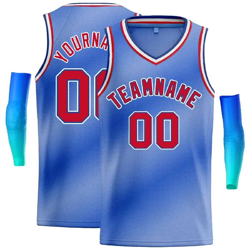 Basketball jerseys summer -Custom Royal Maroon-Royal Gradient Fashion Tops Basketball Jersey