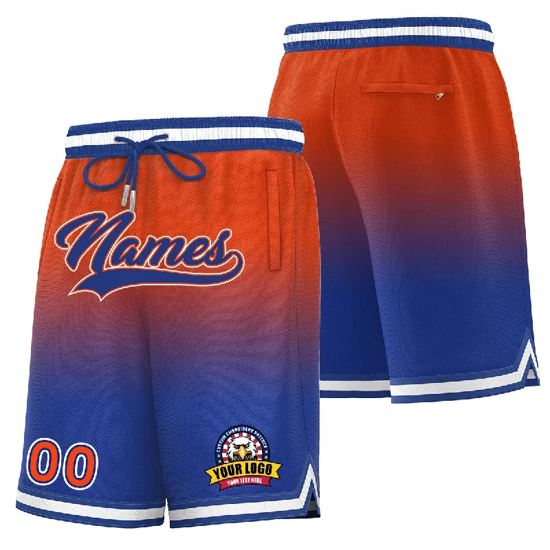 Basketball socks vintage -Custom Orange Royal Personalized Gradient Fashion Basketball Shorts