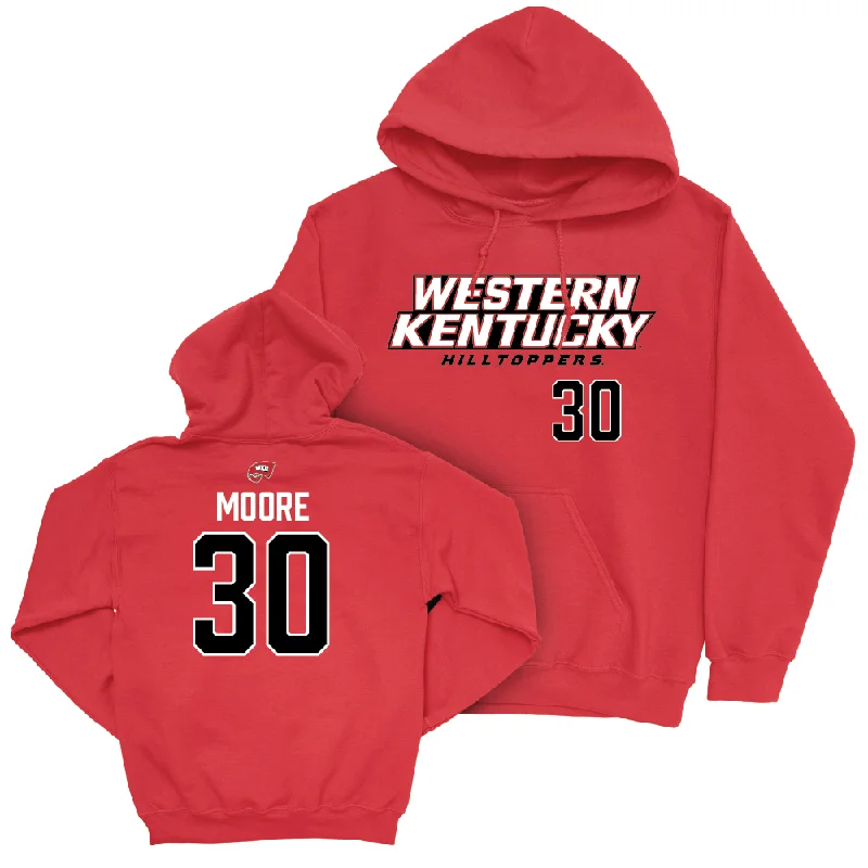 Men's basketball hoodie affordable offer -WKU Men's Basketball Red Sideline Hoodie - Teagan Moore | #30