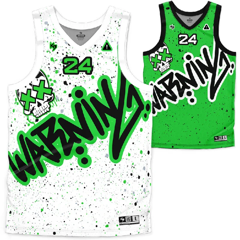 Basketball jerseys modern-comfort -Warning Reversible Custom Basketball Jersey