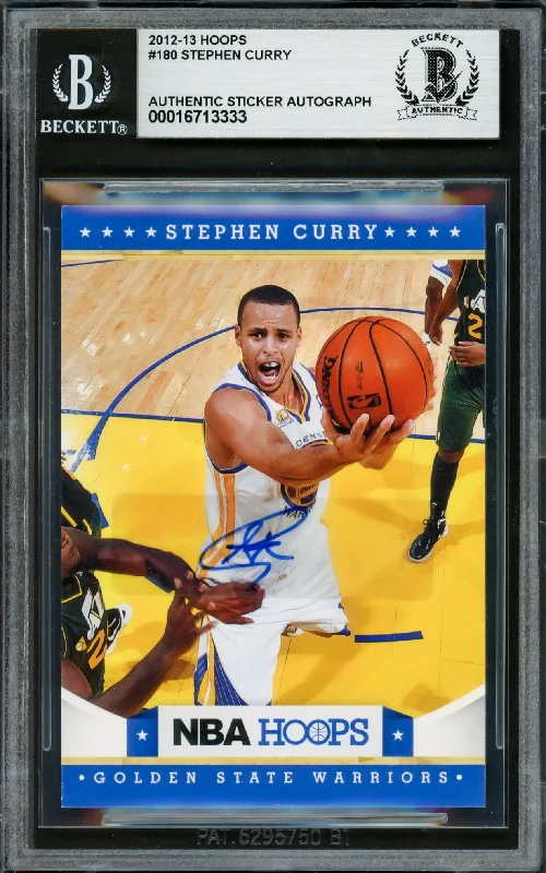 Basketball cards mini-rarity -Stephen Curry Autographed 2012-13 Hoops Card #180 Golden State Warriors Beckett BAS #16713333