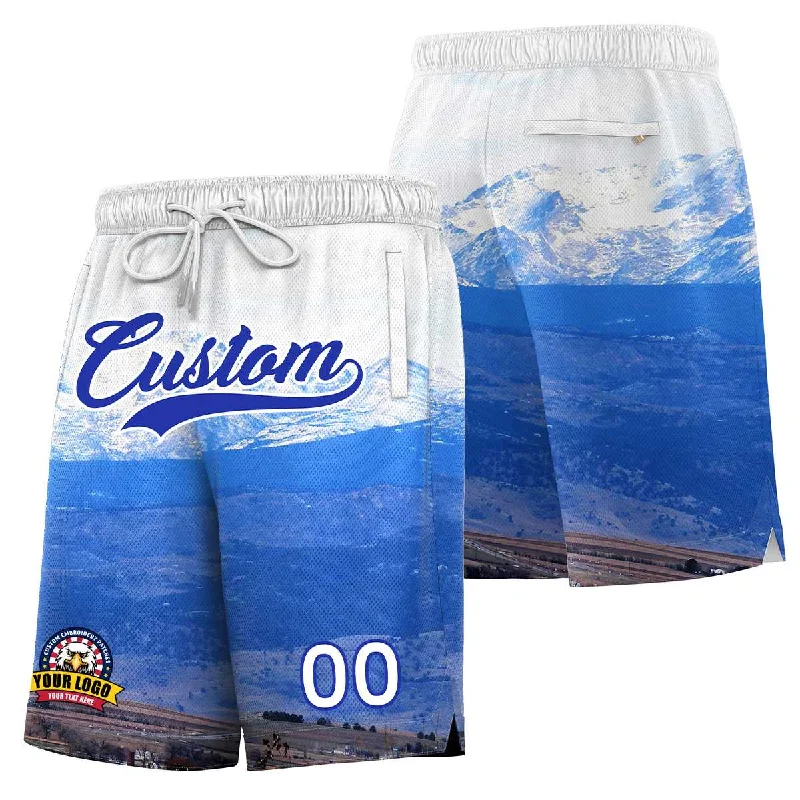 Men's basketball shorts all-star edition -Custom Personalized Denver City Landscape Basketball Shorts