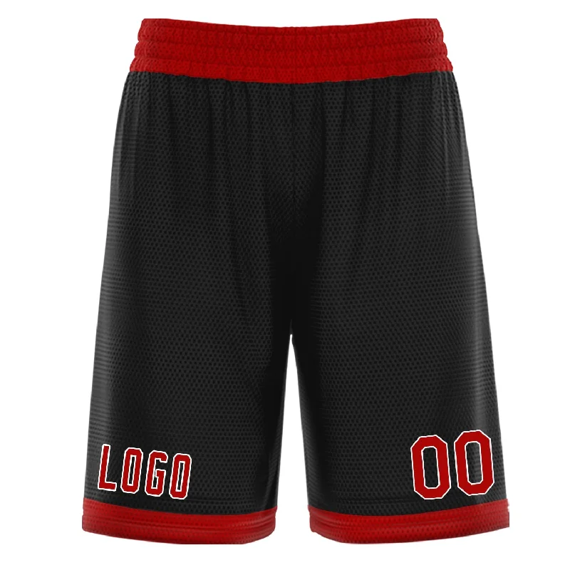 Men's basketball shorts pro set -Custom Black Red Basketball Shorts