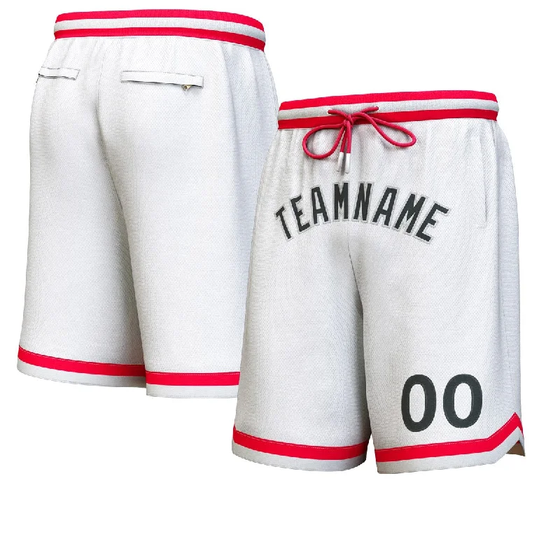 Basketball socks team -Custom White Black-Gray Personalized Basketball Shorts