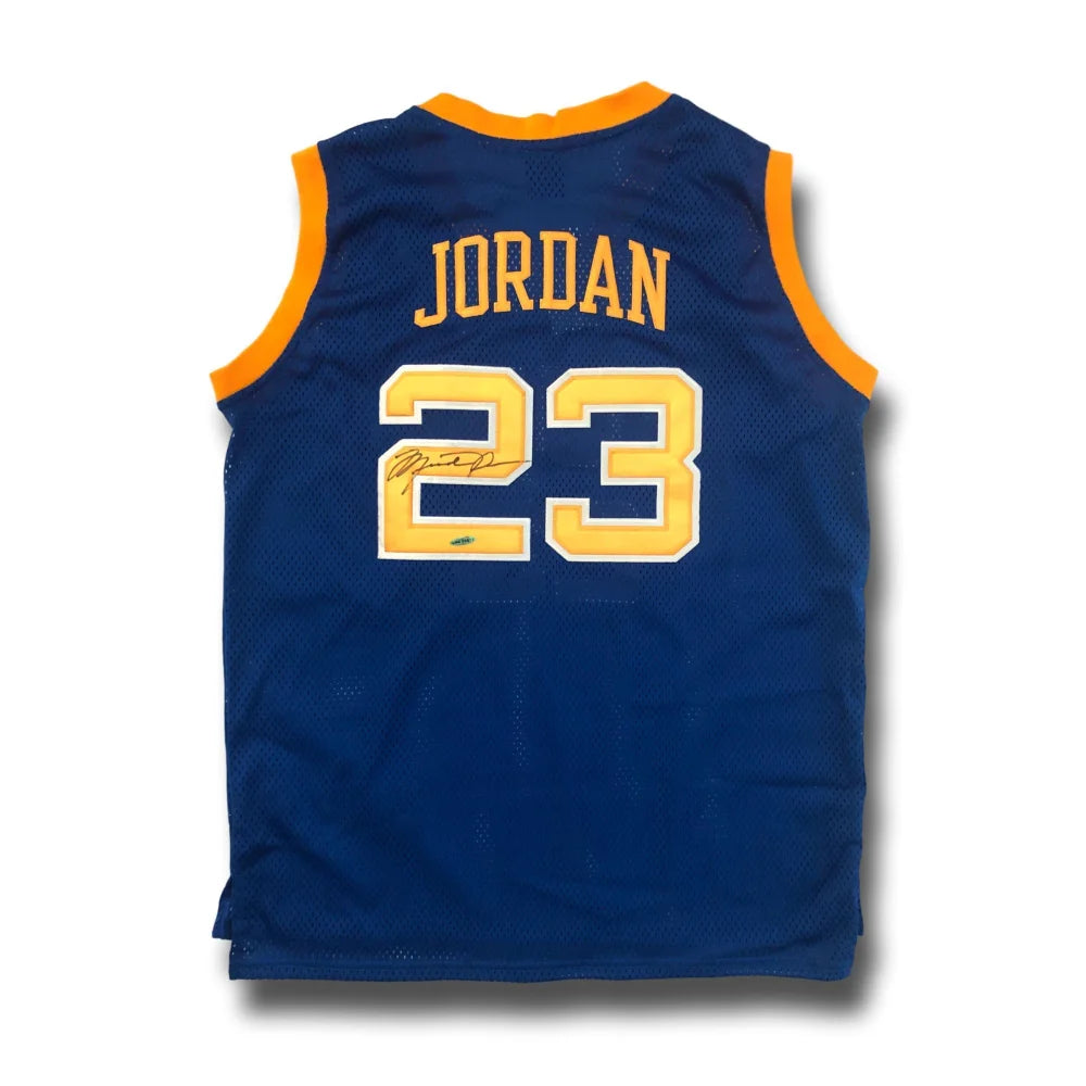 Basketball jerseys anniversary -Michael Jordan Signed Laney High School Jersey UDA COA Autograph Upper Deck RARE