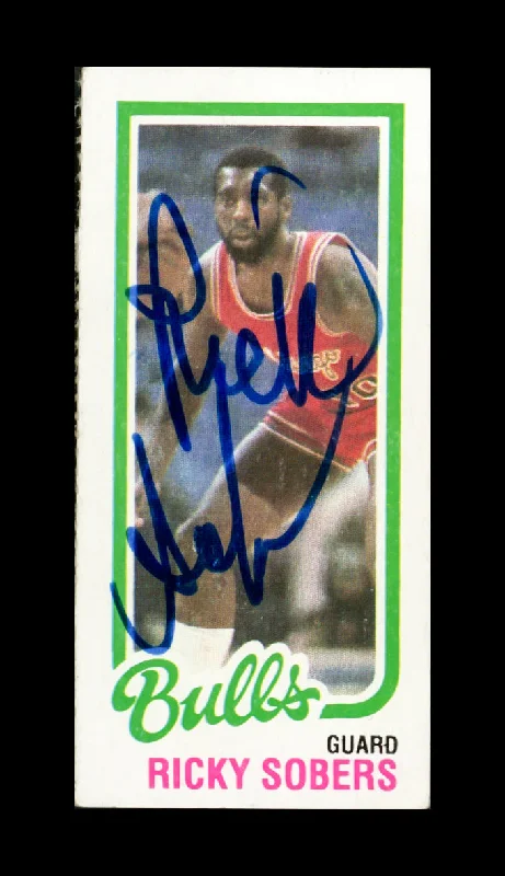 Basketball cards legacy-rarity -Ricky Sobers Autographed 1980-81 Topps Card #49 Chicago Bulls