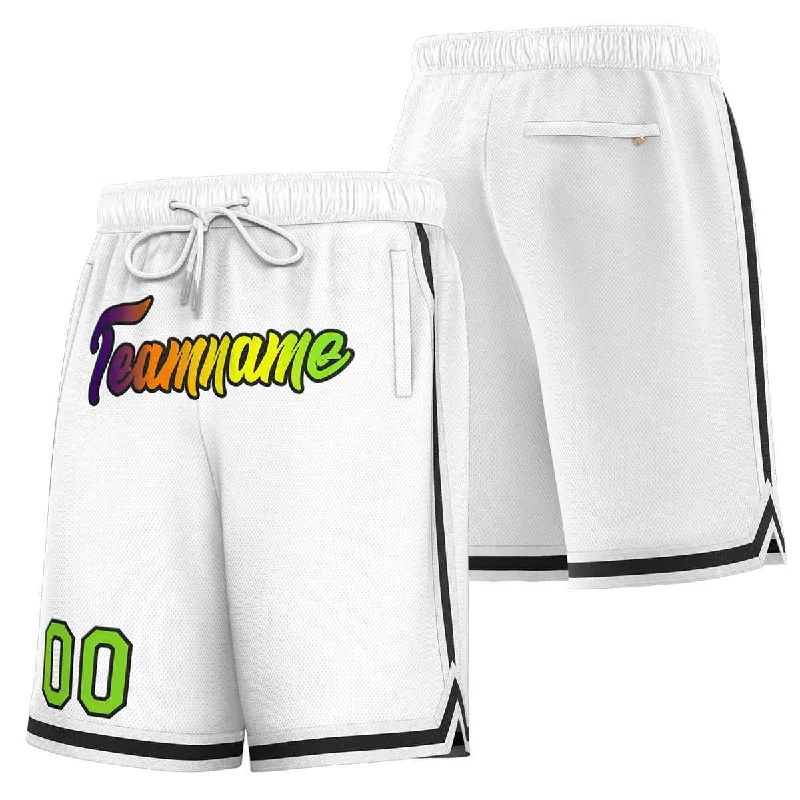 Men's basketball shorts pro kit -Custom White Black Sport Basketball Shorts