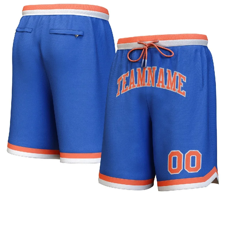 Men's basketball shorts sport bundle -Custom Royal Orange-White Personalized Basketball Shorts