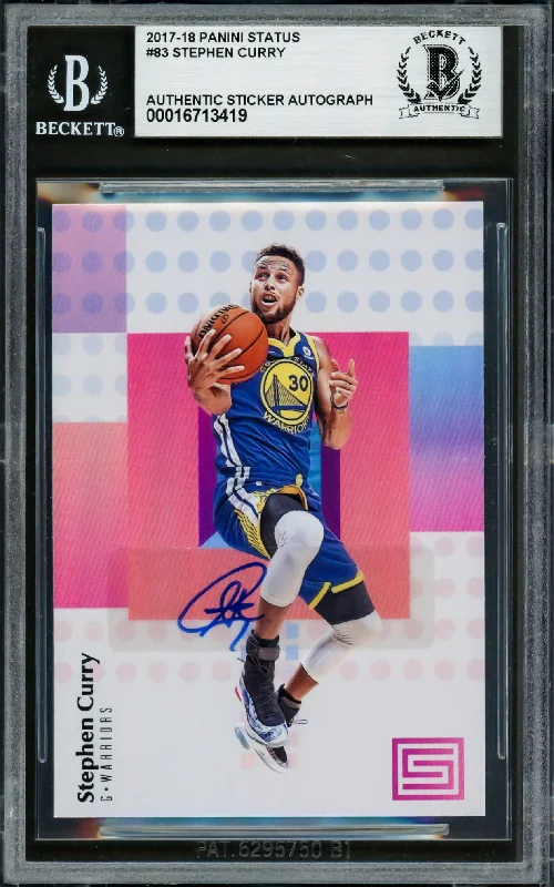 Basketball cards draft-rarity -Stephen Curry Autographed 2017-18 Panini Status Card #83 Golden State Warriors Beckett BAS #16713419