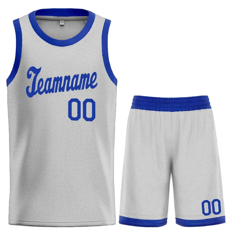 Basketball jerseys throwback -Custom Gray Royal Classic Sets Sports Uniform Basketball Jersey