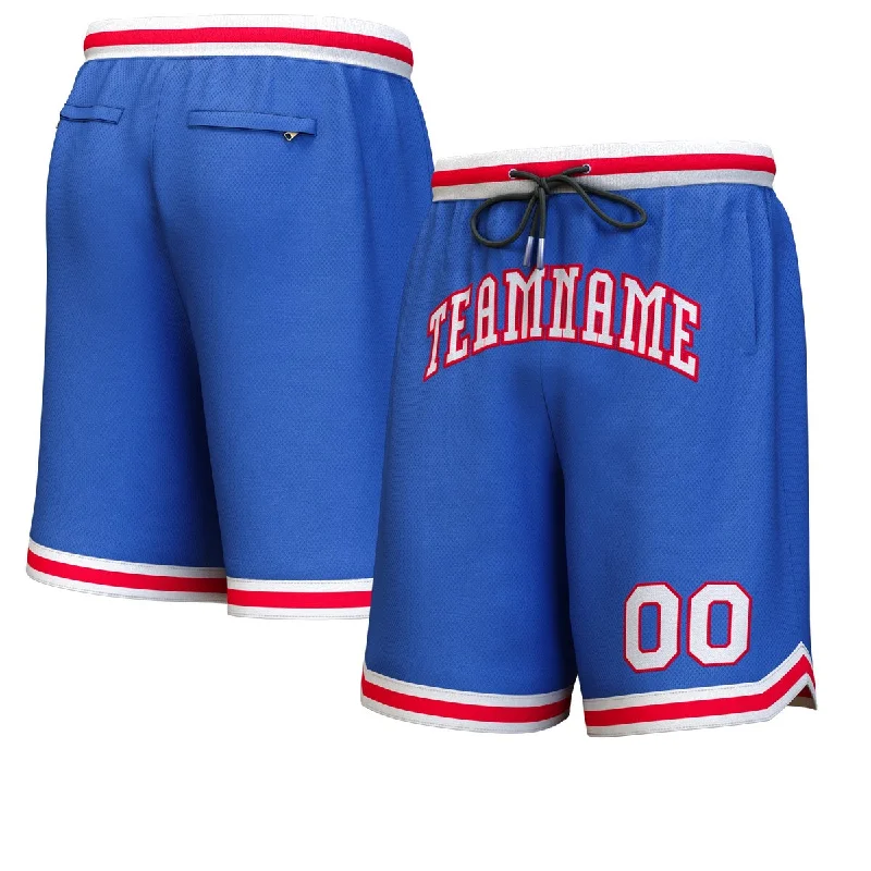 Men's basketball shorts pro deal -Custom Royal White-Red Personalized Basketball Shorts