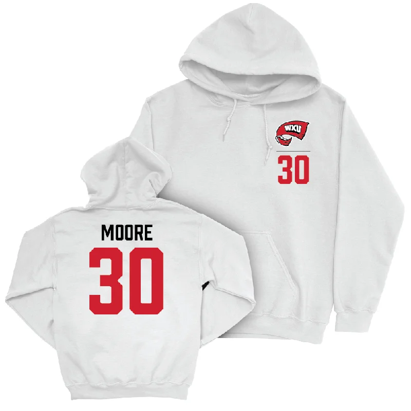 Men's basketball hoodie team kit -WKU Men's Basketball White Logo Hoodie - Teagan Moore | #30