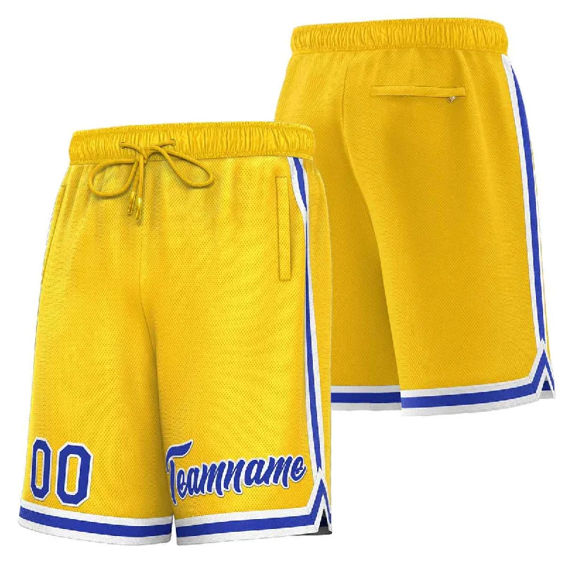 Men's basketball shorts squad offer -Custom Yellow Royal-White Sport Basketball Shorts