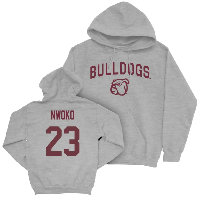 Men's basketball hoodie custom bundle -Sport Grey Men's Basketball Bulldogs Hoodie  - Michael Nwoko