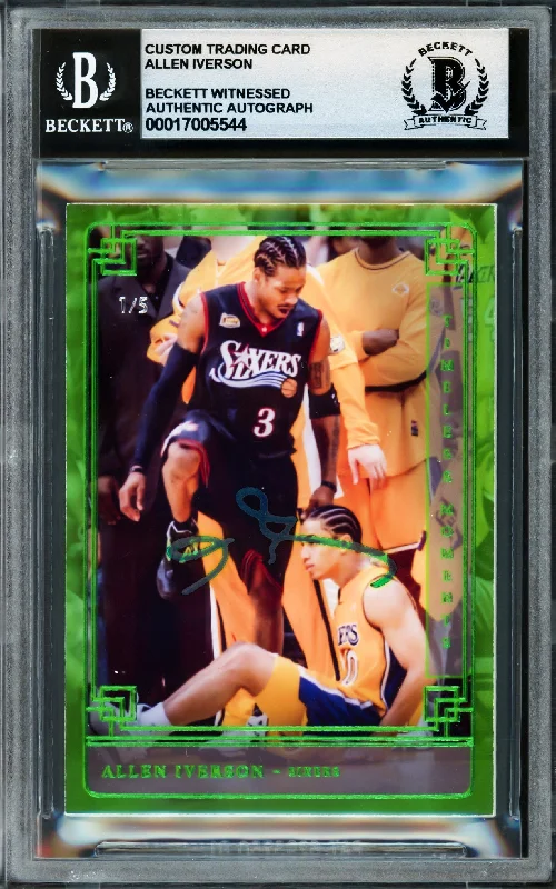 Basketball cards high-value-pick -Allen Iverson Autographed Timeless Moments Card #TML-AI Card Philadelphia 76ers #/5 Beckett BAS Witness