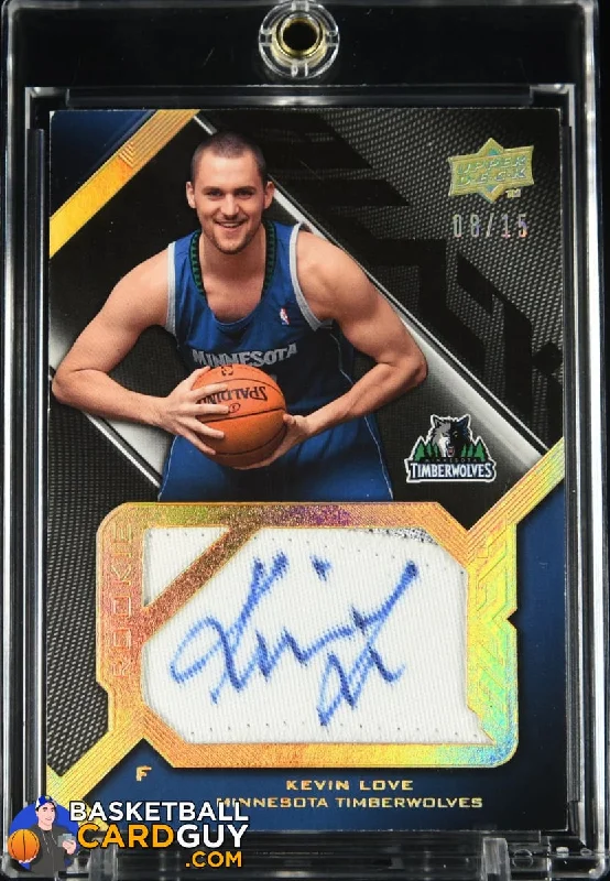 Basketball jerseys team-fit -Kevin Love 2008-09 UD Black Rookie Signed Jersey Pieces Gold PATCH #SJRKL #/15