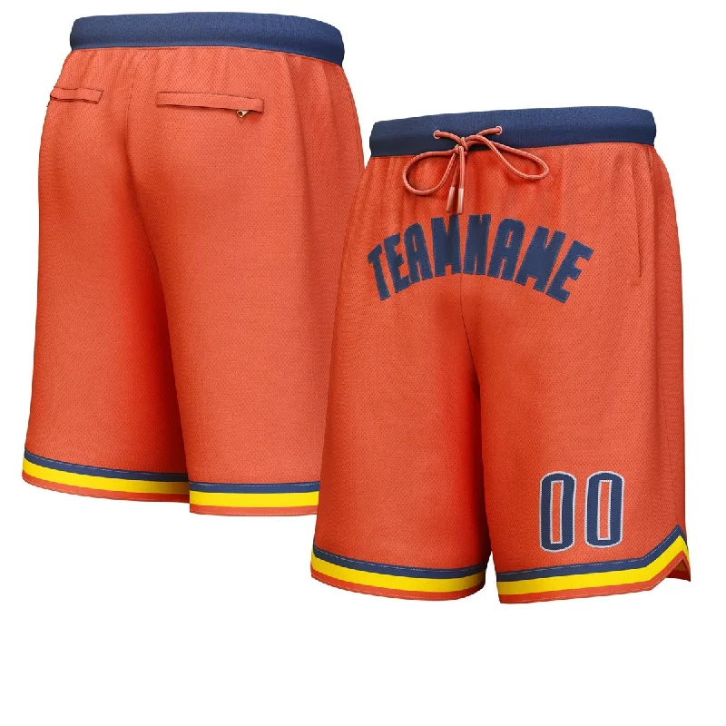 Basketball socks thin -Custom Orange Navy Personalized Basketball Shorts