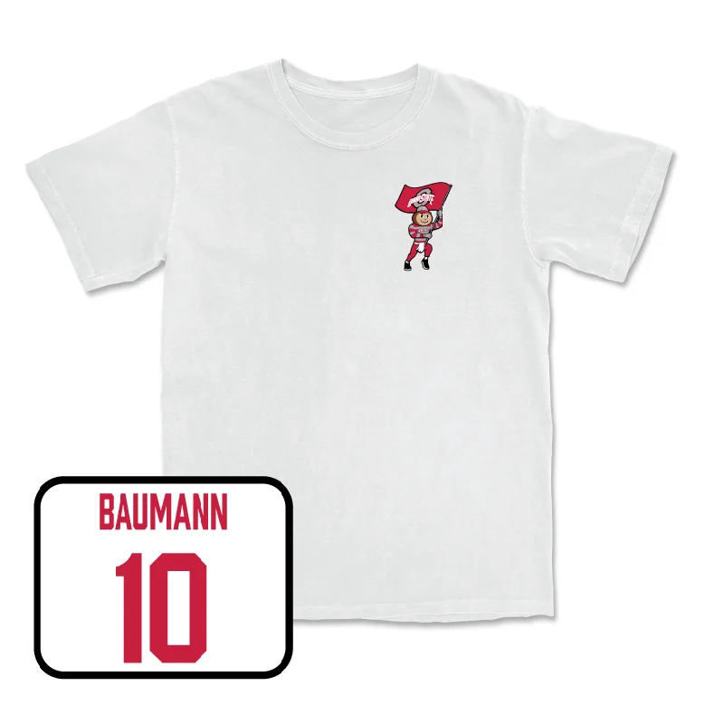 Men's basketball T-shirts retro-team -Men's Basketball White Brutus Comfort Colors Tee - Colby Baumann