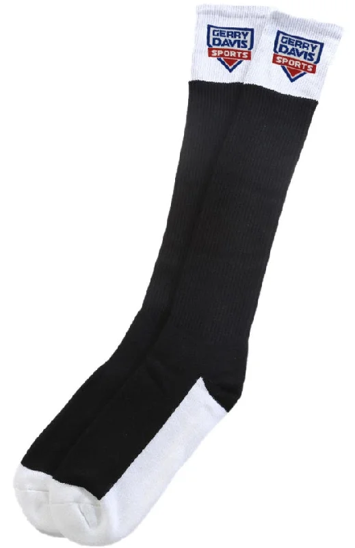 Basketball socks pro-court -Gerry Davis Sports Knee High White/Black Socks