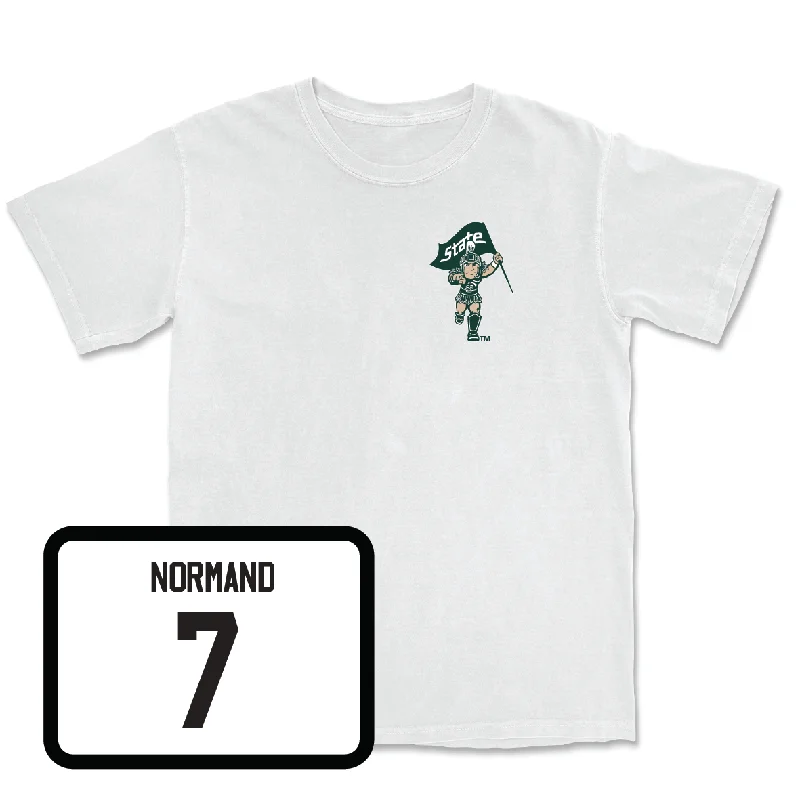 Men's basketball T-shirts retro-stretch -Men's Basketball White Sparty Comfort Colors Tee  - Gehrig Normand