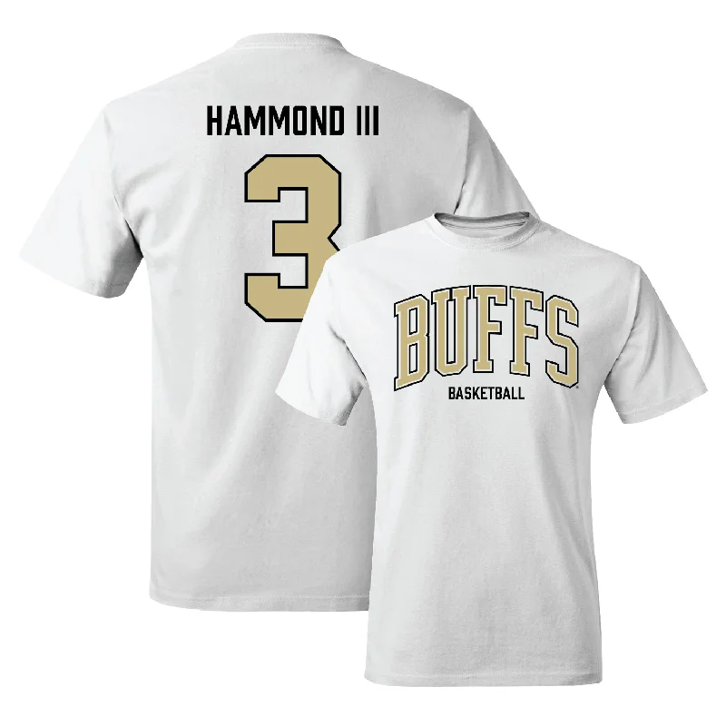 Men's basketball T-shirts team-fan -Men's Basketball White Arch Tee - Julian Hammond III