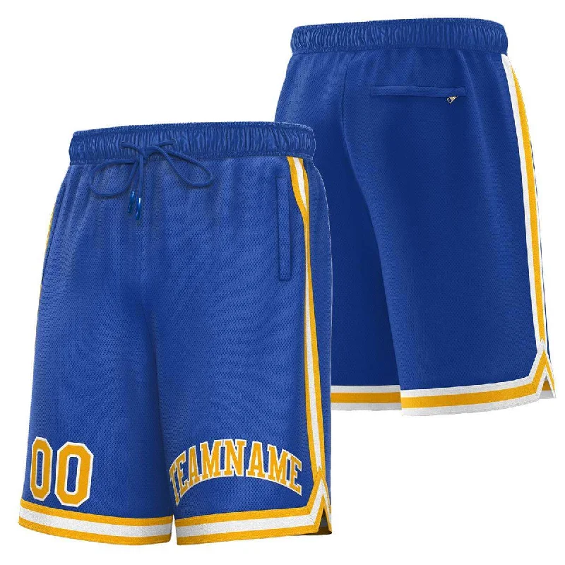 Men's basketball shorts sport special -Custom Royal Yellow-White Sport Basketball Shorts